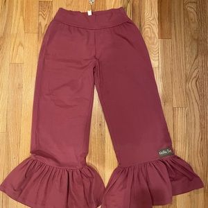 Matilda Jane women’s Mauve Syllabus big ruffles pants, NWT, size small